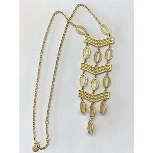 Stella & Dot Kimberly gold tone lariat long necklace 18" No Box Boho Western